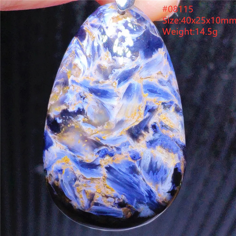 Natural Blue Pietersite Chatoyant Bead Pendant Jewelry Necklace Women Men Namibia Yellow Pietersite Cat Eye Fashion AAAAAA