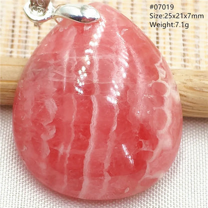 Natural Rose Rhodochrosite Pendant Heart Red Rhodochrosite Love Bead Pendant Necklace Women Rare Rose Necklace AAAAA