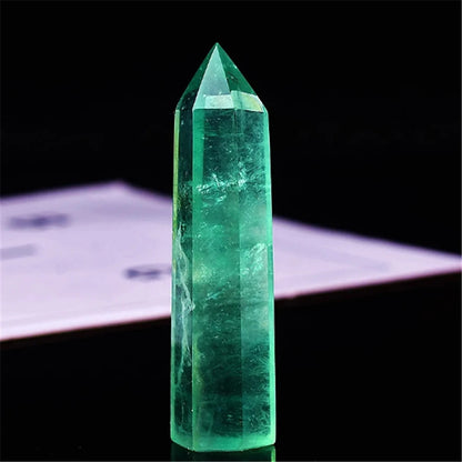 Natural Green Fluorite Single Pointed Pillar Crystal Healing Stone Natural Green Quartz Room Decor Polished Obelisk Carved Craft