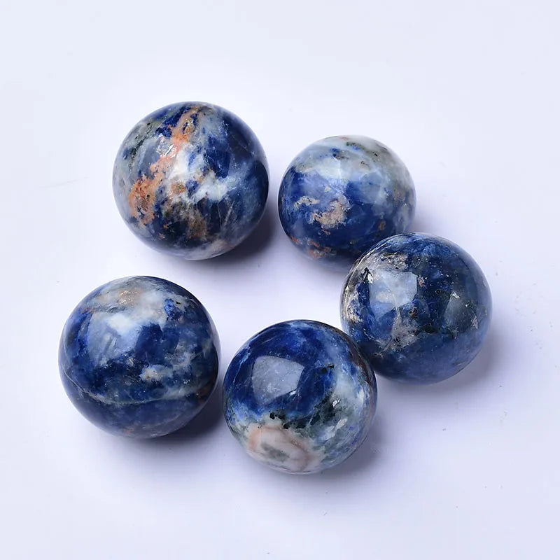 1PC Natural Sodalite Ball Polished Globe Massaging Ball Reiki Healing Stone Home Decoration Exquisite Gifts Souvenirs Gift