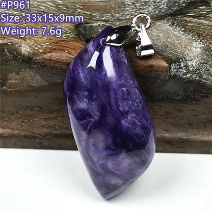 Top Natural Purple Charoite Stone Pendant Jewelry For Women Lady Men Love Healing Crystal Beads Silver Energy Gemstone AAAAA