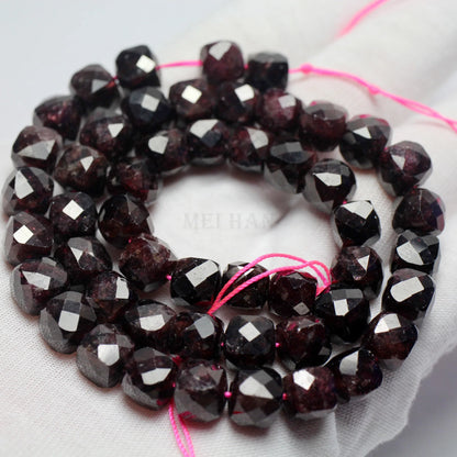 Meihan Natural Mozambique Red Garnet 8mm Faceted Cube loose beads For DIY jewelry making design