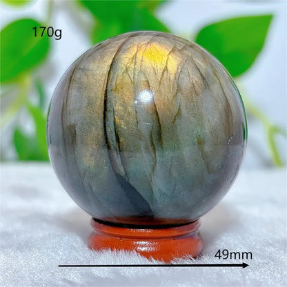 Labradorite Sphere Ball Crystal Natural Stone Quartz Home Decoration Minerals Reiki Craft Gemstone Energy Healing Love +Stand