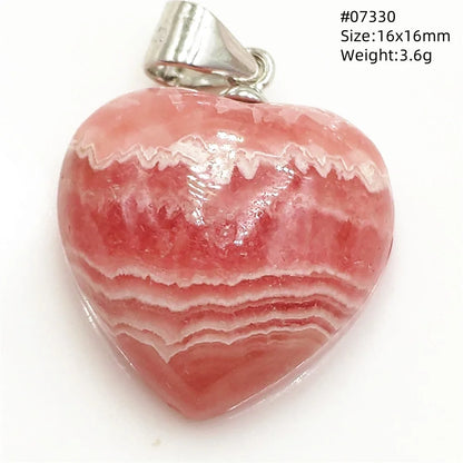 Natural Red Rhodochrosite Pendant Jewelry Rose Rhodochrosite Heart Love Women Men Gemstone Jewelry Fashion Necklace Gift AAAAAA