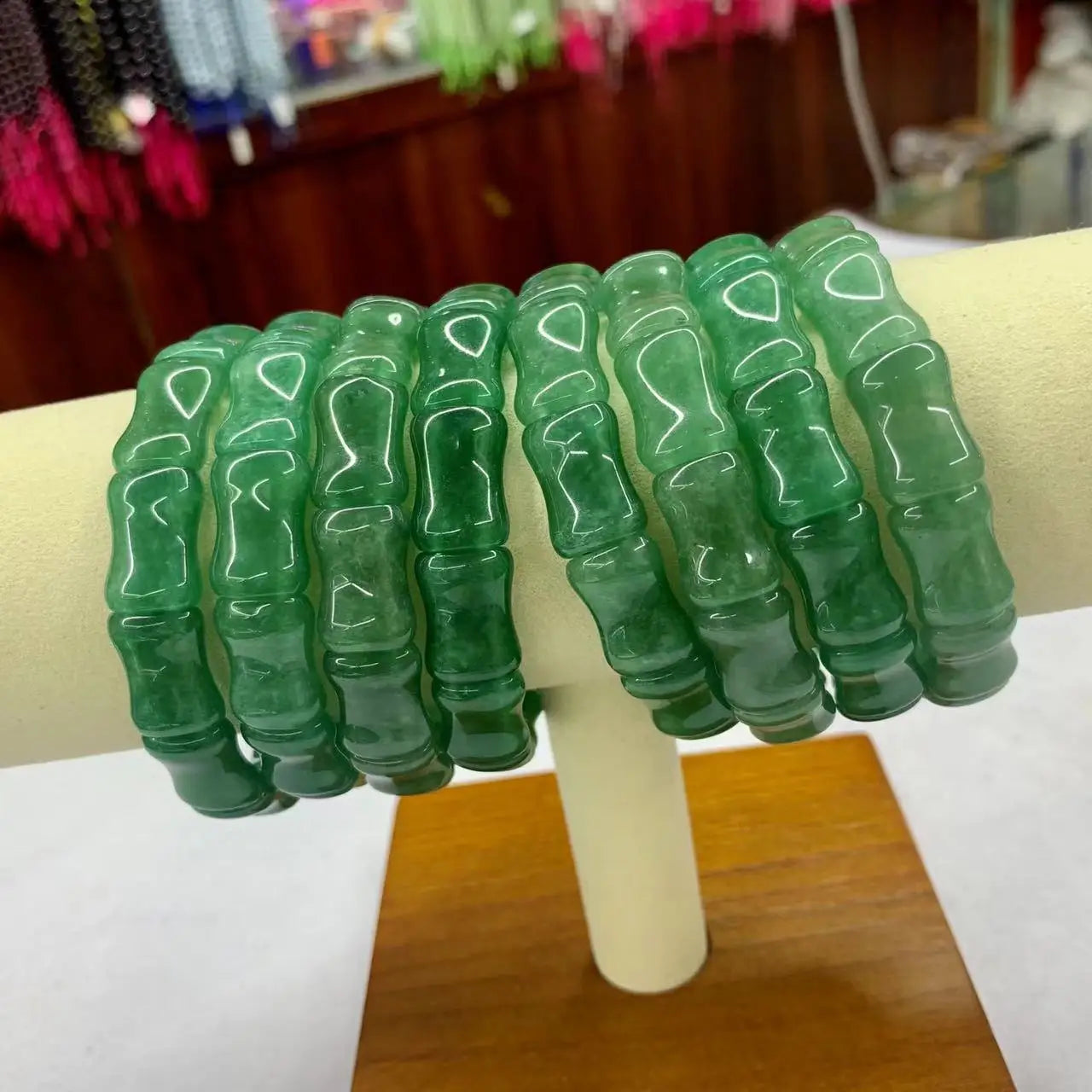 Pulseira de contas de pedra de jade aventurina verde, joia com pedras preciosas naturais para homens e mulheres, para presente, atacado!