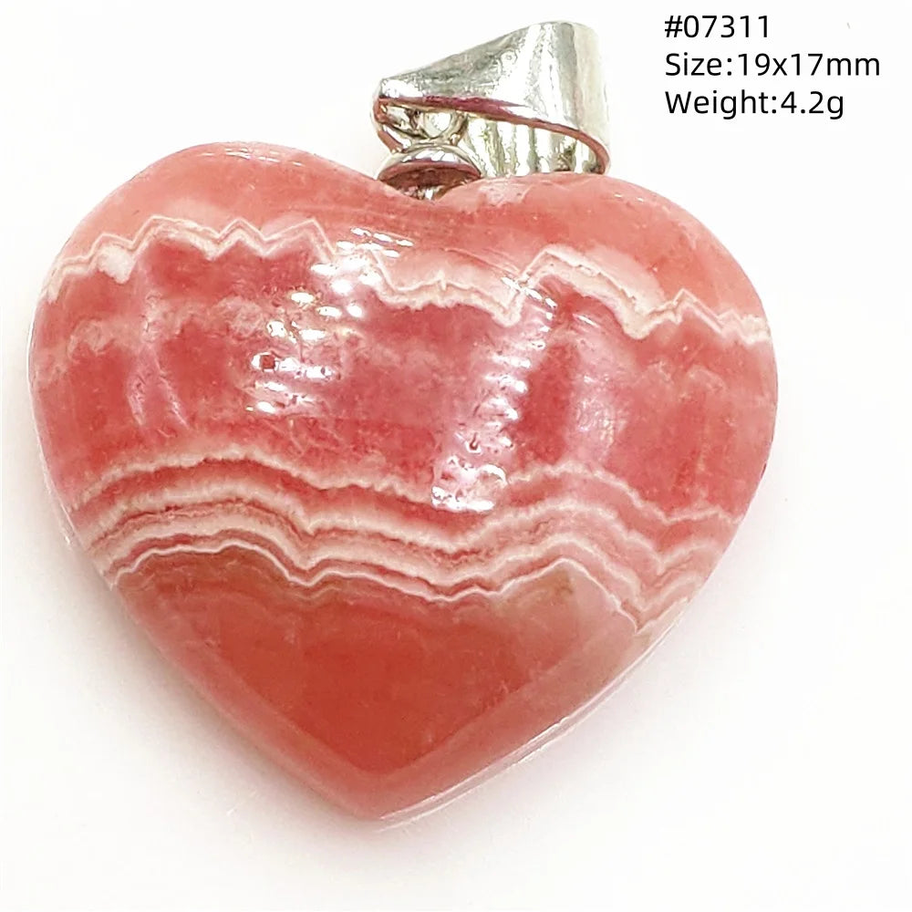 Natural Red Rhodochrosite Pendant Jewelry Rose Rhodochrosite Heart Love Women Men Gemstone Jewelry Fashion Necklace Gift AAAAAA