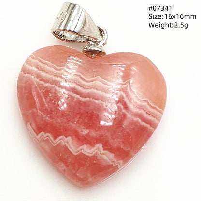 Natural Red Rhodochrosite Pendant Jewelry Rose Rhodochrosite Heart Love Women Men Gemstone Jewelry Fashion Necklace Gift AAAAAA