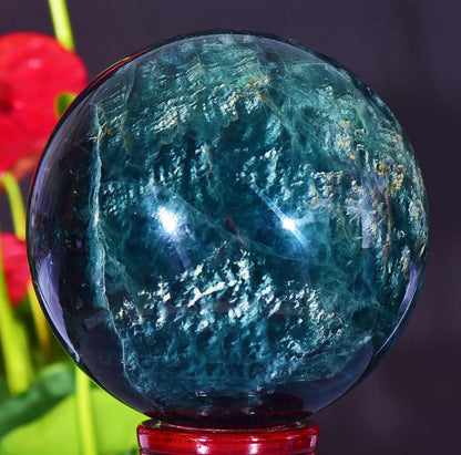 Natural Color Fluorite Quartz Crystal Ball Sphere Polished Mineral Healing