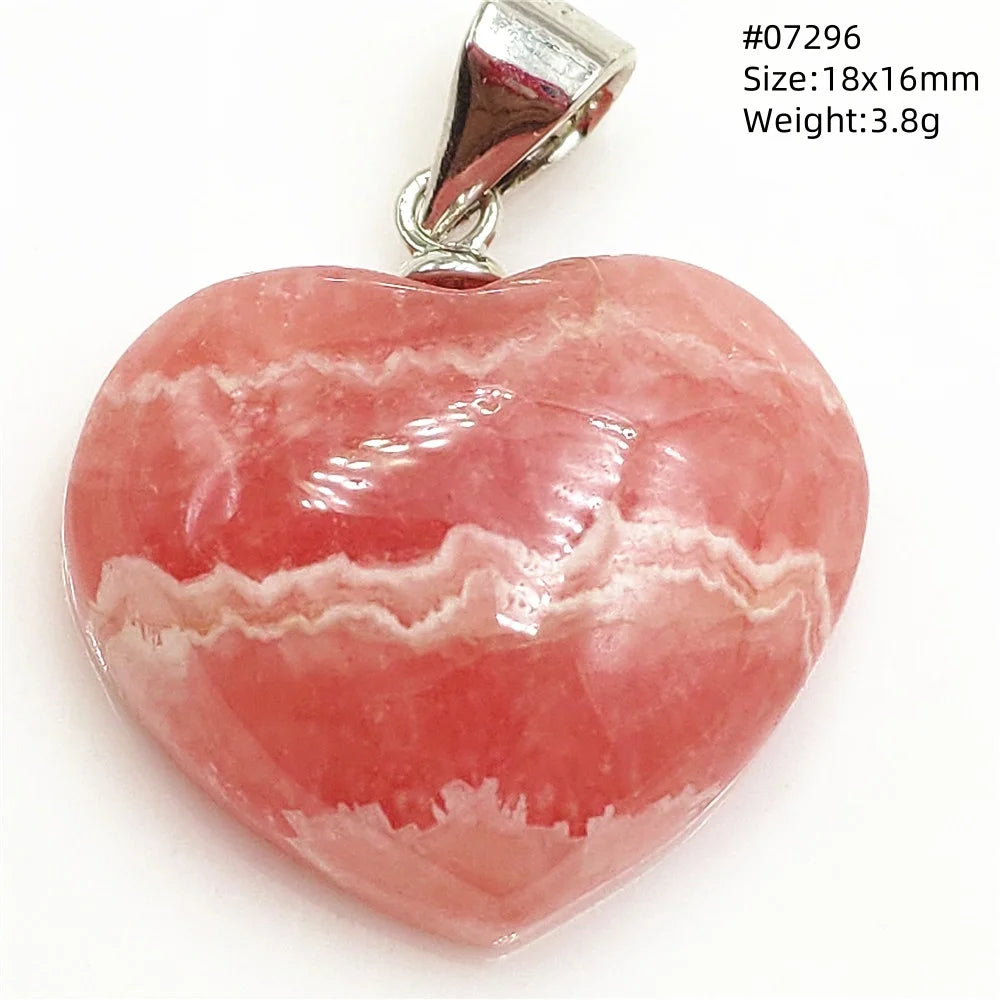 Natural Red Rhodochrosite Pendant Jewelry Rose Rhodochrosite Heart Love Women Men Gemstone Jewelry Fashion Necklace Gift AAAAAA