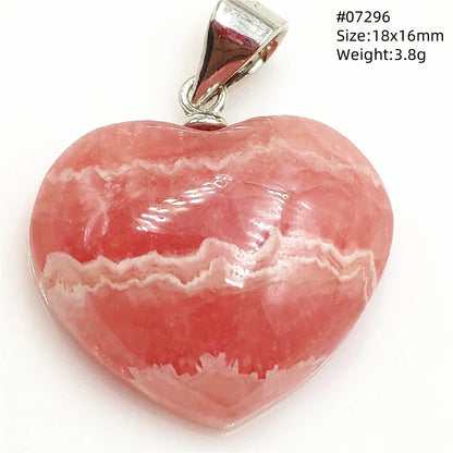 Natural Red Rhodochrosite Pendant Jewelry Rose Rhodochrosite Heart Love Women Men Gemstone Jewelry Fashion Necklace Gift AAAAAA