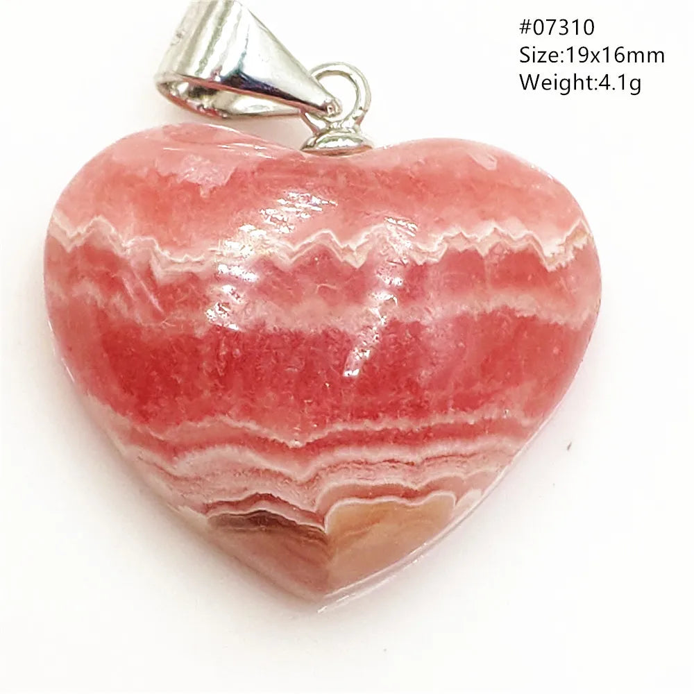 Natural Rose Rhodochrosite Pendant Heart Red Rhodochrosite Love Bead Pendant Necklace Women Rare Rose Necklace AAAAA