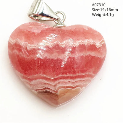 Natural Rose Rhodochrosite Pendant Heart Red Rhodochrosite Love Bead Pendant Necklace Women Rare Rose Necklace AAAAA