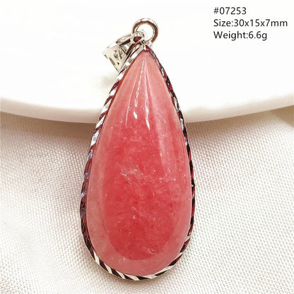 Natural Red Argentina Rhodochrosite Pendant Necklace Rose Rhodochrosite Heart Pendant Women Men Necklace AAAAA