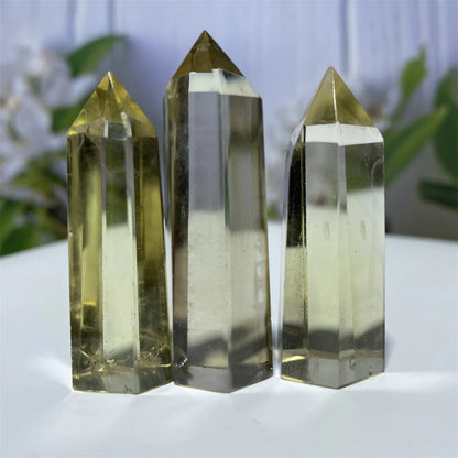 Cristais de quartzo citrino natural de alta qualidade do Brasil, varinha mágica, obelisco de reiki, presentes de cura espiritual, pedra