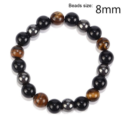 Obsidian Stone Hematite Tiger Eye Bead Bracelets Weight Loss Bracelet Handmade Adjustable Rope Bracelet Slimming Energy Jewelry