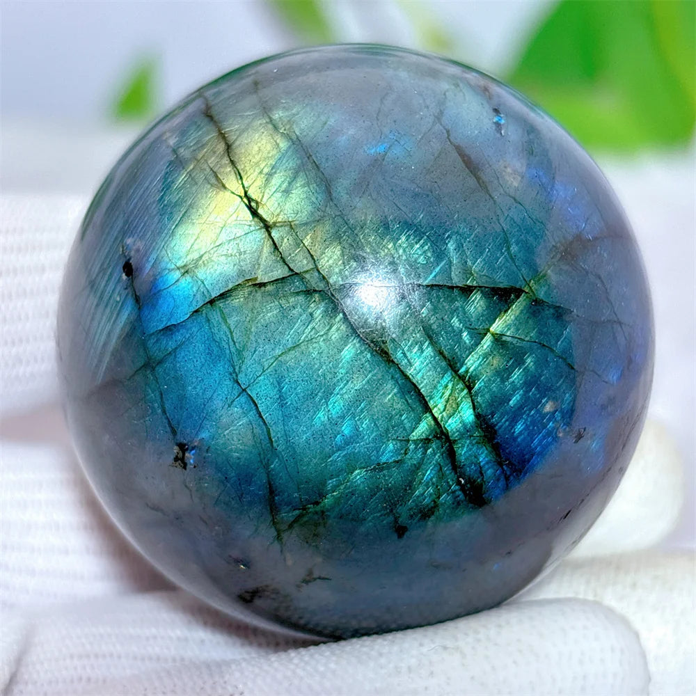 Labradorite Sphere Ball Crystal Natural Stone Quartz Home Decoration Minerals Reiki Craft Gemstone Energy Healing Love +Stand