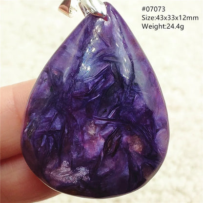 Natural Purple Charoite Water Drop Gemstone Pendant Women Men Charoite Bead Best Necklace Jewelry 925 Sterling Silver AAAAAA