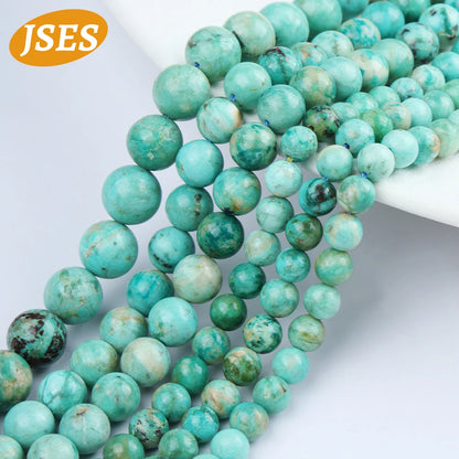 AA Natural Peru Turquoise Beads 6/8/10 mm Round Loose Beads Jewelry Making Craft DIY Gift Bracelets Necklace Accessories Charms