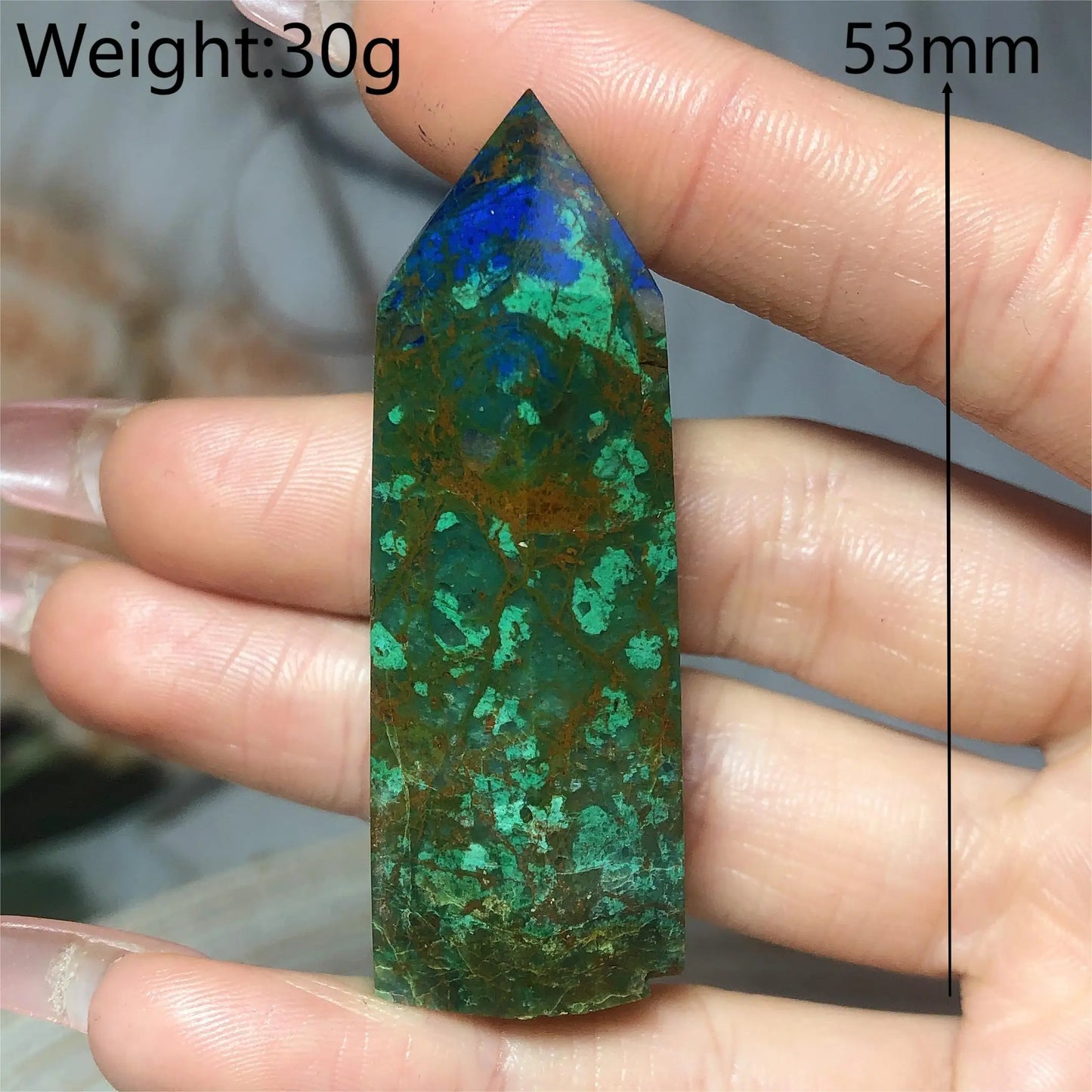 Natural Crystals Chrysocolla With Azurite Tower Healing High Quality Energy Mineral Wholesale Reiki Home Decroration