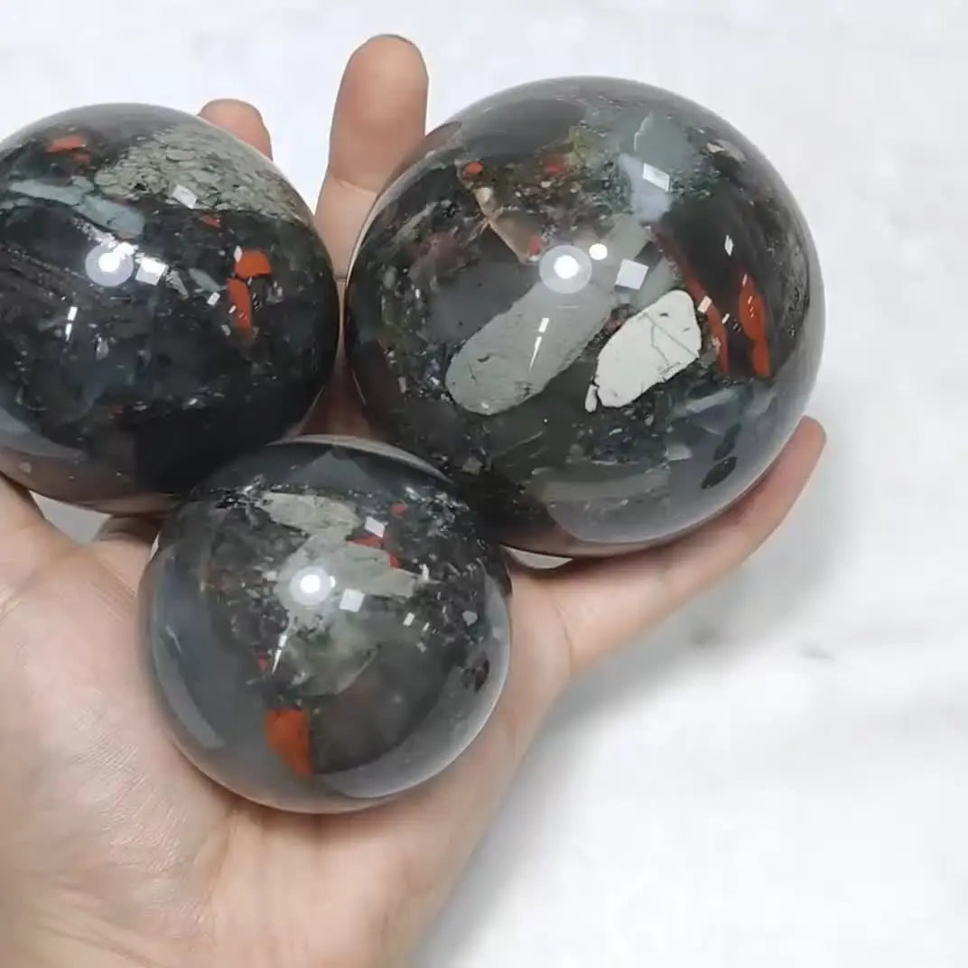 African Bloodstone Sphere Unique Quartz Crystal Ball for Reiki Healing, Divination & Home Decor | Perfect Christmas Gift