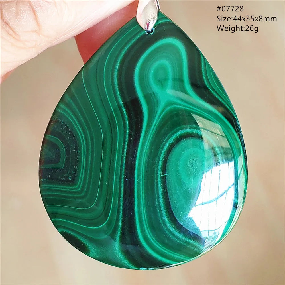 Natural Green Malachite Chrysocolla Pendant Jewelry Rectangle Women Men Big Fashion Green Chrysocolla Fashion Necklace AAAAAA