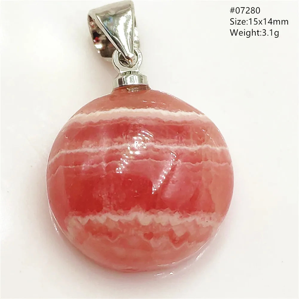 Natural Red Argentina Rhodochrosite Pendant Necklace Rose Rhodochrosite Heart Pendant Women Men Necklace AAAAA