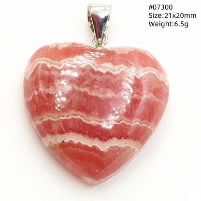 Natural Red Rhodochrosite Pendant Jewelry Rose Rhodochrosite Heart Love Women Men Gemstone Jewelry Fashion Necklace Gift AAAAAA