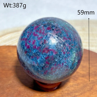 Esfera de fluorescencia UV con rubí, cianita, malaquita y cristales naturales curativos, piedras preciosas, energía mineral, decoraciones para el hogar, regalo