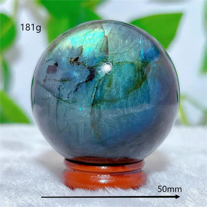 Labradorite Sphere Ball Crystal Natural Stone Quartz Home Decoration Minerals Reiki Craft Gemstone Energy Healing Love +Stand