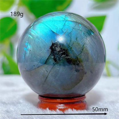 Labradorite Sphere Ball Crystal Natural Stone Quartz Home Decoration Minerals Reiki Craft Gemstone Energy Healing Love +Stand