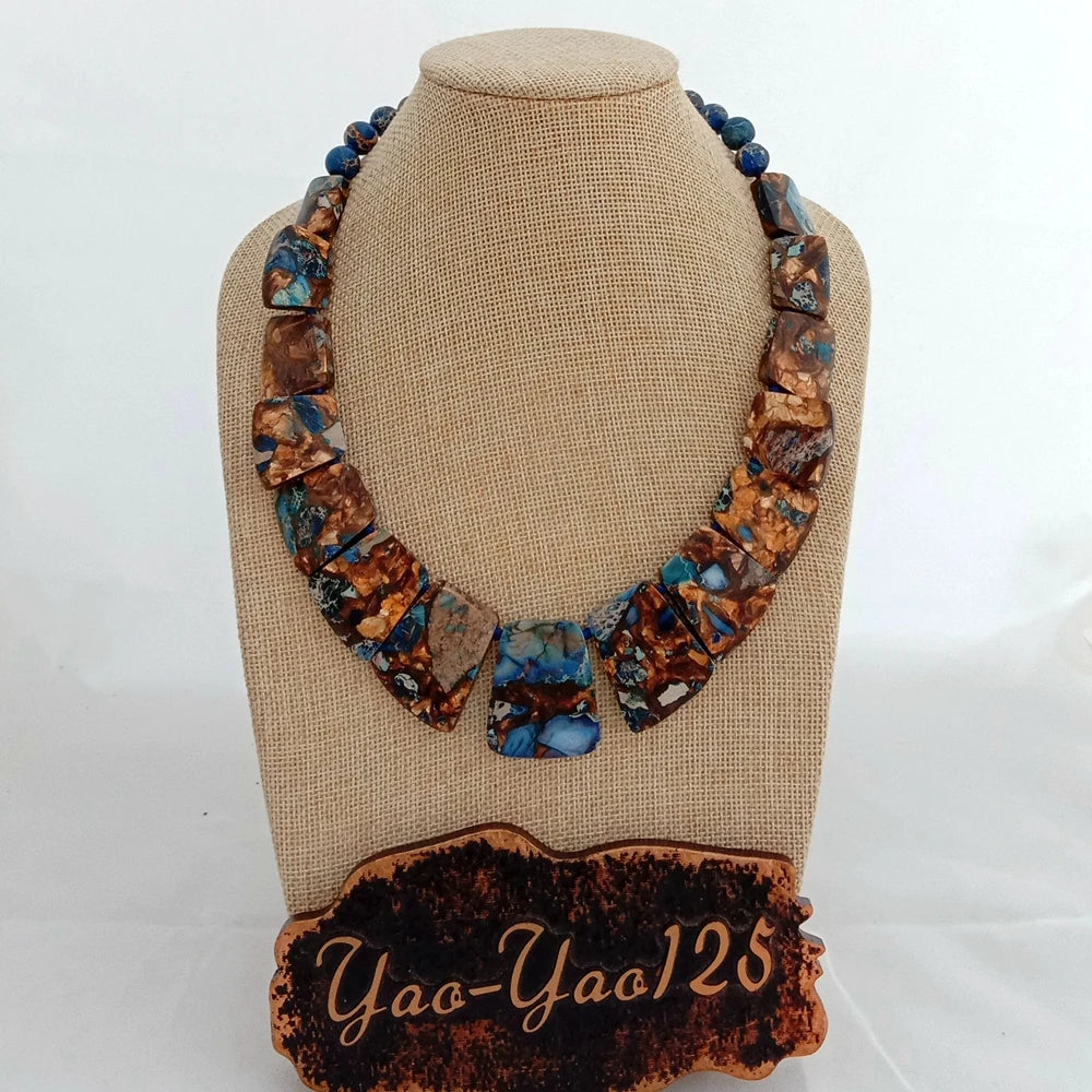 YÂ·YING 19''  Mixed Color Sea Sediment Imperial Jasper GraduatedÂ Necklace