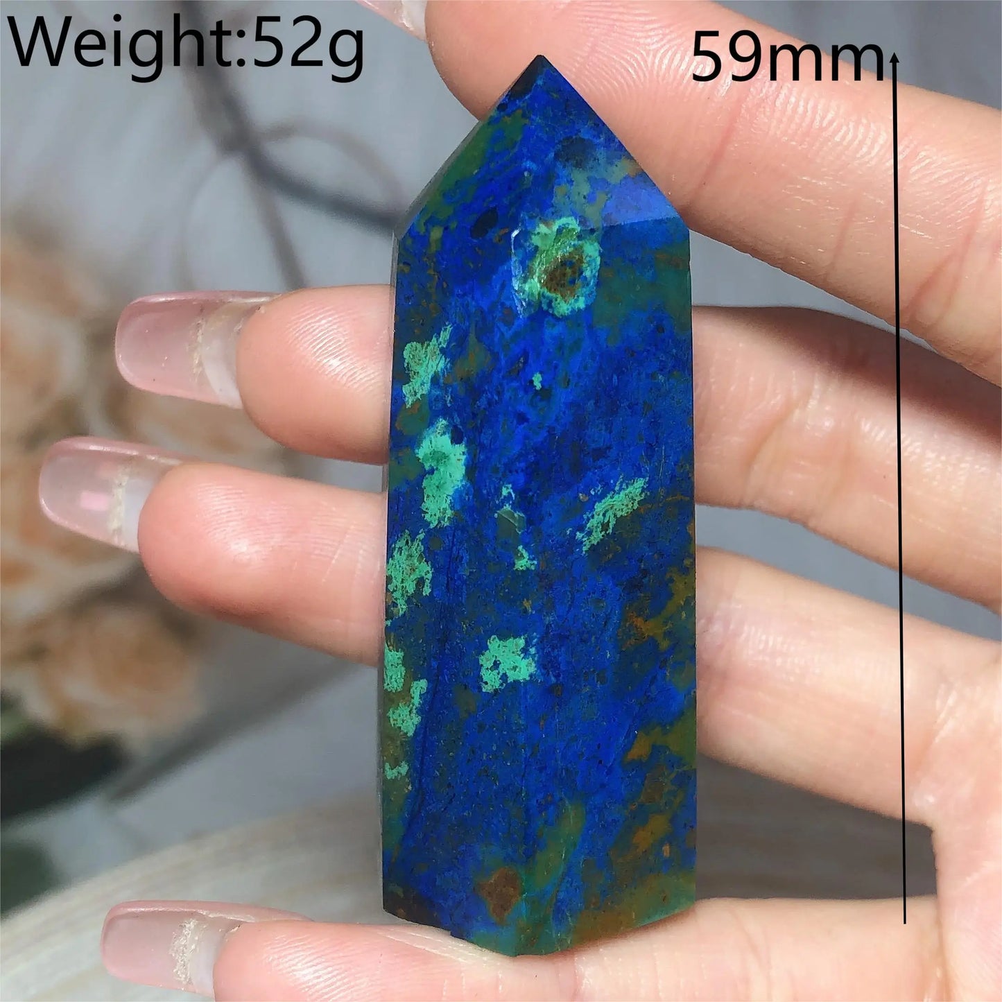 Natural Crystals Chrysocolla With Azurite Tower Healing High Quality Energy Mineral Wholesale Reiki Home Decroration