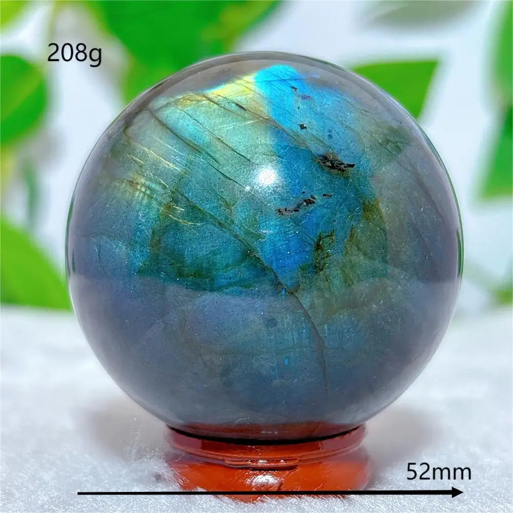 Labradorite Sphere Ball Crystal Natural Stone Quartz Home Decoration Minerals Reiki Craft Gemstone Energy Healing Love +Stand