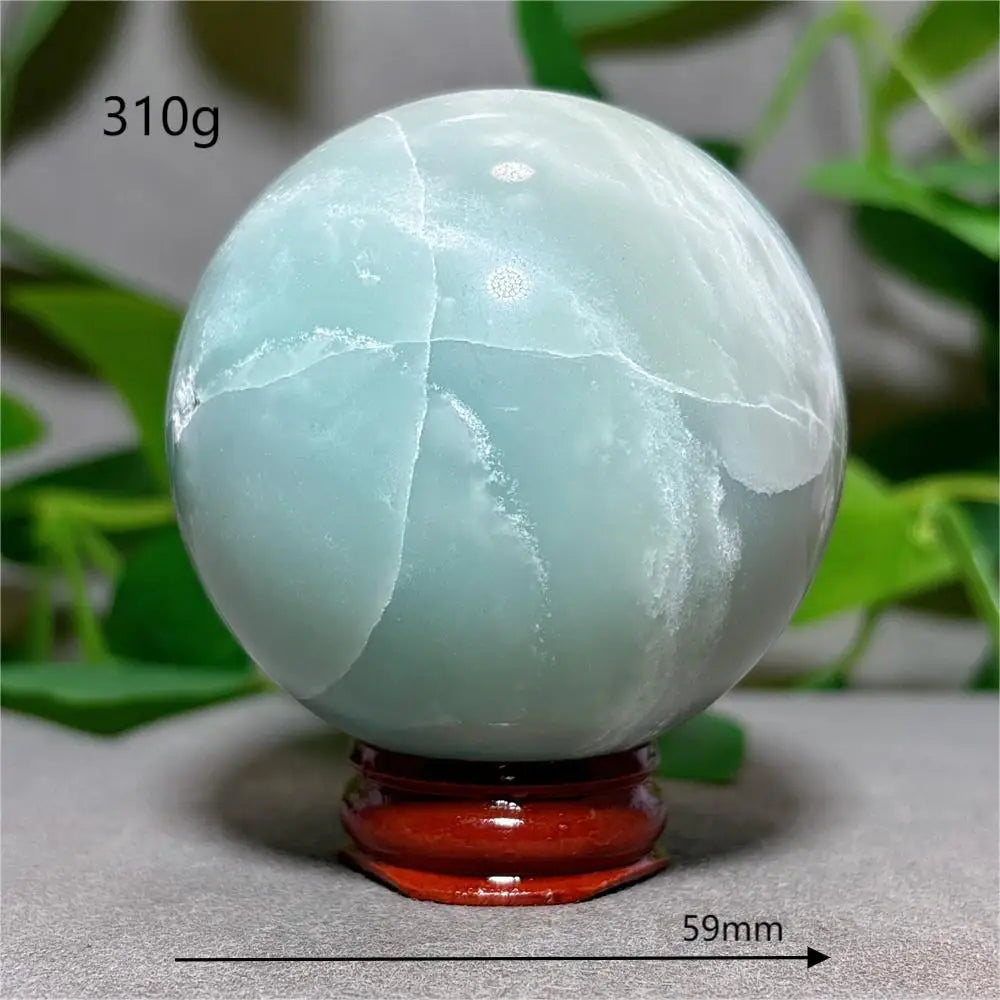 Esfera caribeña, bola de cristal, minerales, cuarzo, piedra natural, decoración energética para el hogar, meditación, artesanía espiritual, Reiki, amor + soporte