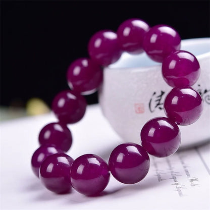 16MM Natural Charoite Bracelet Women Fashion Round Stone Elegant Healing Strand Bangles Wristband Gift 1PCS