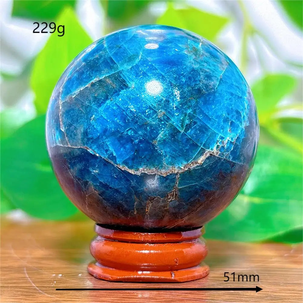 Esfera de Apatita Cristal Pedra de Quartzo Natural Decoração para Casa Minerais Reiki Artesanato Presentes Amor Energia Cura Meditação + Suporte