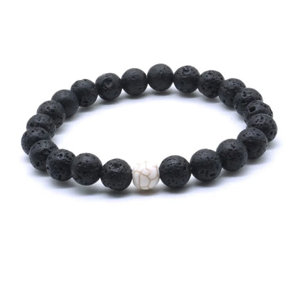 15 peças 8mm barato bege howlite preto lava pedra contas diy óleo essencial difusor pulseira yoga fio jóias