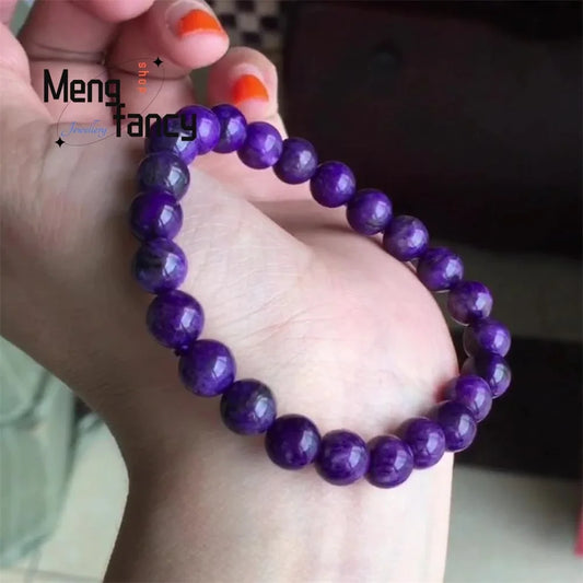 Natural Fashion Crystal Natural Amethyst Bracelet Charoite Simple Elegant High-grade Fine Jewelry Sexy Young Girls Holiday Gifts