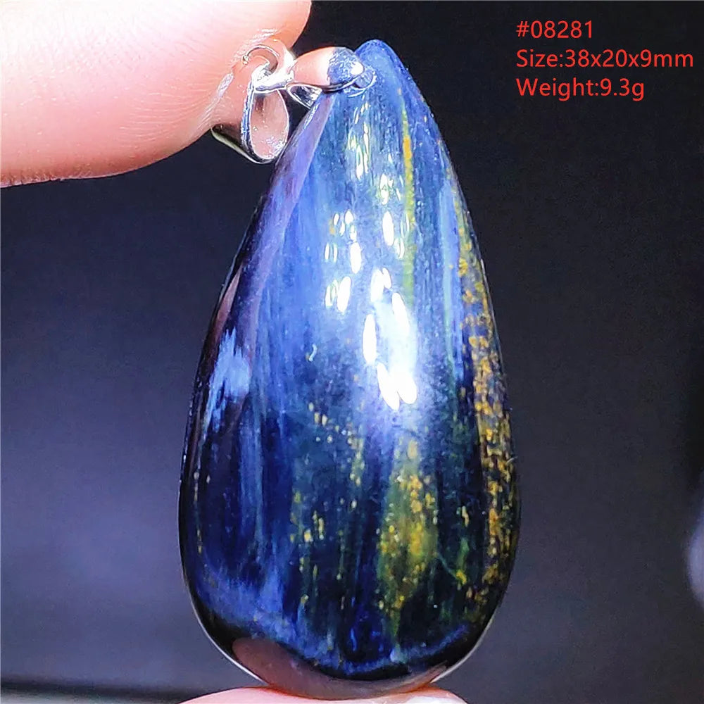 Natural Blue Pietersite Chatoyant Bead Pendant Jewelry Necklace Women Men Namibia Yellow Pietersite Cat Eye Fashion AAAAAA