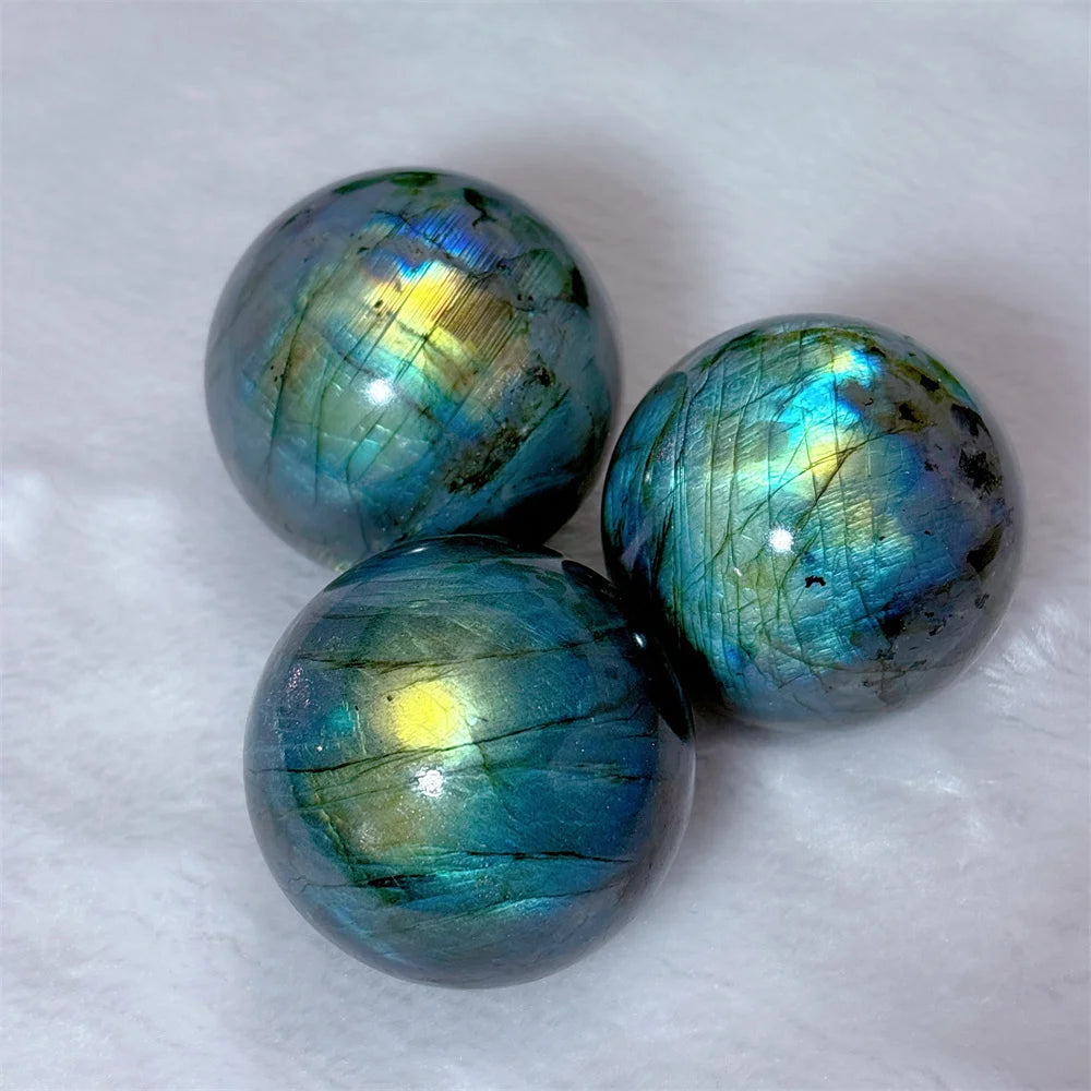 Labradorite Sphere Ball Crystal Natural Stone Quartz Home Decoration Minerals Reiki Craft Gemstone Energy Healing Love +Stand