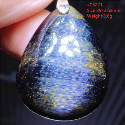 Natural Blue Pietersite Chatoyant Bead Pendant Jewelry Necklace Women Men Namibia Yellow Pietersite Cat Eye Fashion AAAAAA