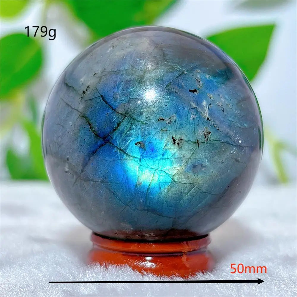 Labradorite Sphere Ball Crystal Natural Stone Quartz Home Decoration Minerals Reiki Craft Gemstone Energy Healing Love +Stand