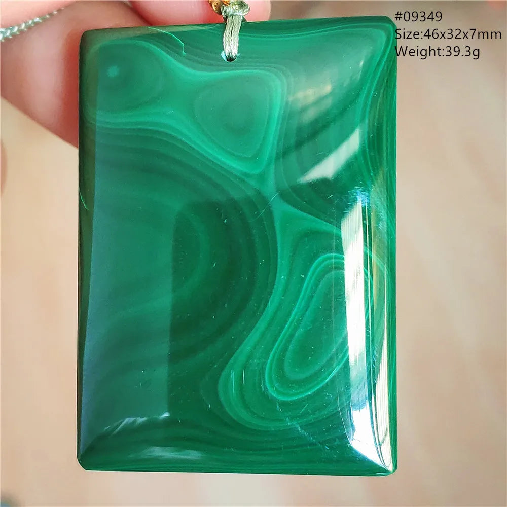 Natural Green Malachite Chrysocolla Pendant Jewelry Rectangle Women Men Big Fashion Green Chrysocolla Fashion Necklace AAAAAA