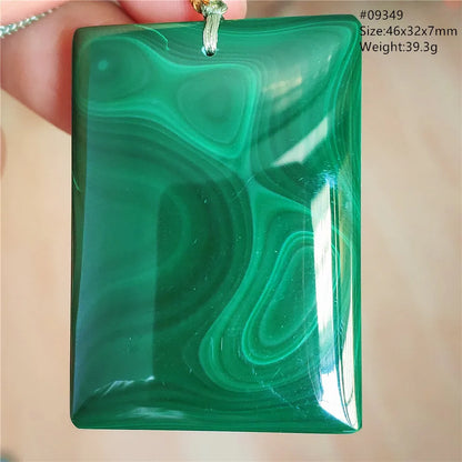 Natural Green Malachite Chrysocolla Pendant Jewelry Rectangle Women Men Big Fashion Green Chrysocolla Fashion Necklace AAAAAA