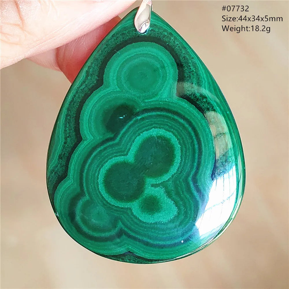 Natural Green Malachite Chrysocolla Pendant Jewelry Rectangle Women Men Big Fashion Green Chrysocolla Fashion Necklace AAAAAA