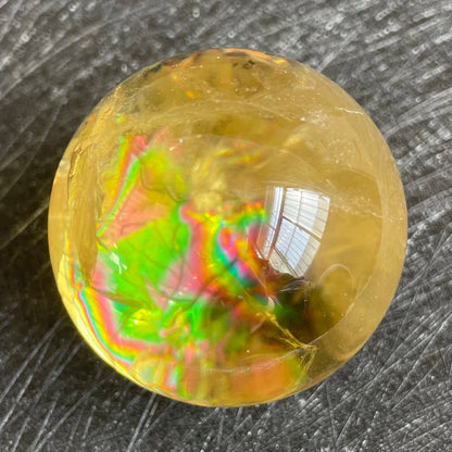 Natural Stone Citrine Crystal Ball Rainbow Quartz Sphere Polished Rock Reiki Healing