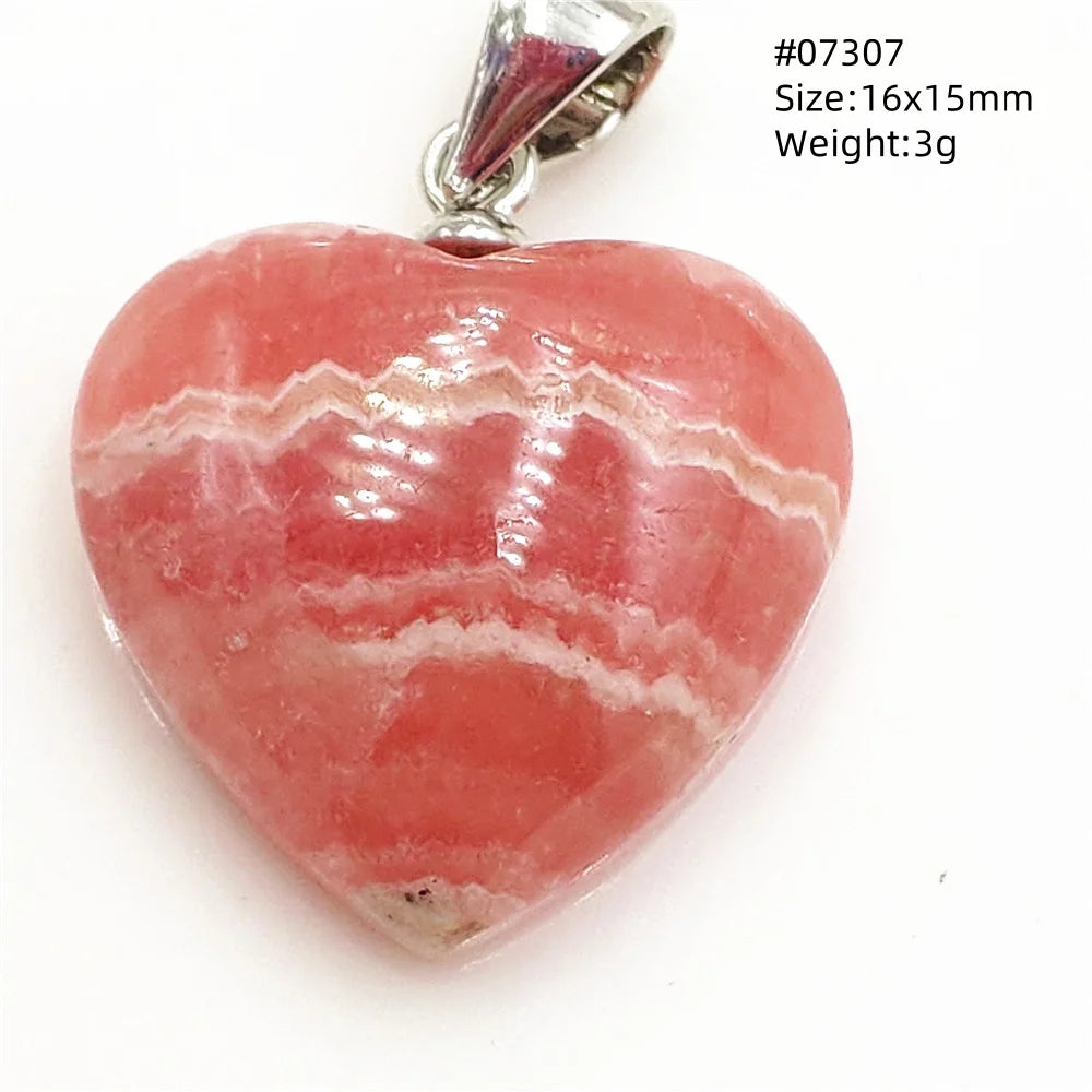 Natural Red Rhodochrosite Pendant Jewelry Rose Rhodochrosite Heart Love Women Men Gemstone Jewelry Fashion Necklace Gift AAAAAA