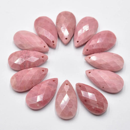 Wholesale 12pcs/lot Fashion  Natural Rhodochrosit Water Drop Shape  cut faceted for Jewelry Making Bracelet Necklace Accessories