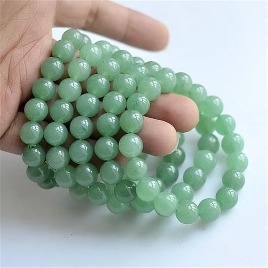 Wholesale Aventurine Crystal Quartz Natural Stone Green Bracelet Elastic Cord Pulserase Jewelry Beads Lovers Woman Gift