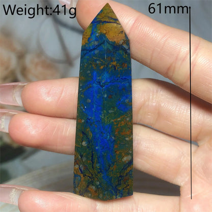 Natural Crystals Chrysocolla With Azurite Tower Healing High Quality Energy Mineral Wholesale Reiki Home Decroration